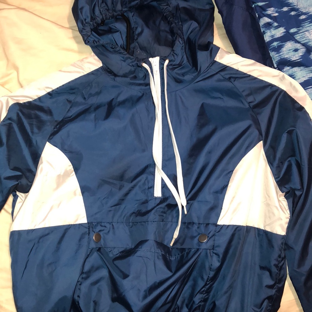 Navy blue windbreaker